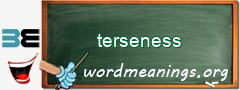 WordMeaning blackboard for terseness